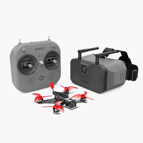 EMAX Tinyhawk 3 Plus Freestyle Drone RTF Kit Listo Para Volar FPV HD Zero Drone Mini Racing Quadcopter Marco Duradero de Fibra de Carbono con Gafas y Transmisor para Niños Adultos y Principiantes