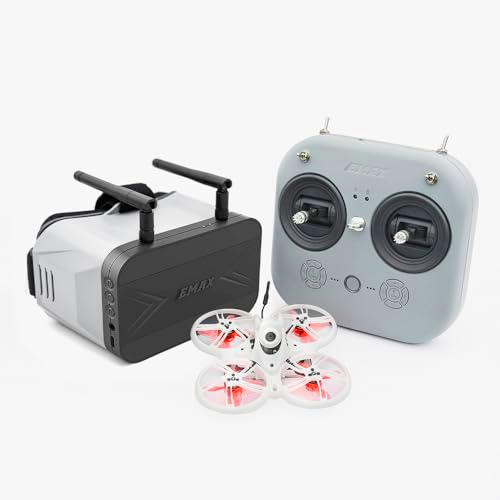 EMAX Tinyhawk 3 Plus Drone RTF Kit Listo Para Volar FPV Analógico Drone Mini Racing Quadcopter con Gafas y E8 Transmisor para Niños Adultos y Principiantes