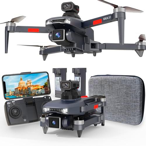 TTROARDS 31 Brushless Motor Drone with 2 Cameras, 360º Obstacle Avoidance 4K Camera Suitable for Adults 4K Photo Drone Video 5G WiFi Video FPV Quadcopter for Beginners 2 Batteries