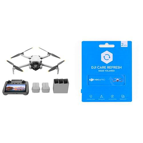 DJI Mini 4 Pro Fly More Combo con control remoto DJI RC 2 y tarjeta DJI Care Refresh Plan de 2 años (DJI Mini 4 Pro)