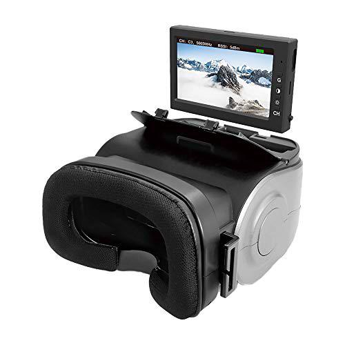 PNJ - Casco FPV de Vuelo de inmersión GSKY100 - Pantalla LCD extraíble de 4,3 Pulgadas -Compatible con Drones de Carrera frecuencia 5,8 GHz